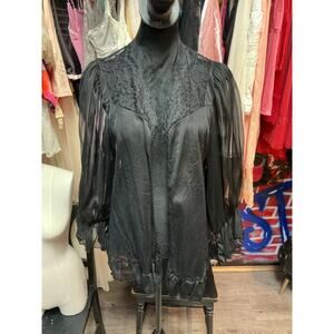 VINTAGE BLACK SHEER BEDJACKET